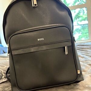 Boss Sleek Black Backpack for Men